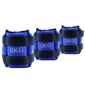 Adjustable Blue Sandbag Ankle Wrist Weights for Fitness Training Running