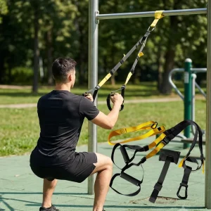 Adjustable Bodyweight Suspension Training Strap Home Gym Resistance Trainer for Strength Training