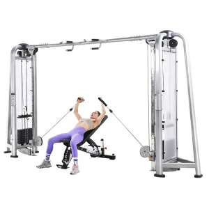 Adjustable Cable Crossover Machine with Dual-Function Pulley System for Home and Commercial Gyms