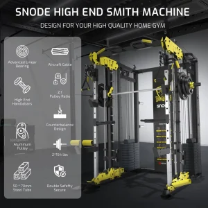 Adjustable Carbon Steel Power Rack Smith Machine with Cable Crossover