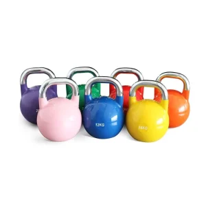 Adjustable Cast Iron Competition Kettlebell, 12-32 kg, Color-Coated