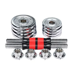 Adjustable Cast Iron Dumbbell and Barbell Set 10-25kg Space-Saving for Beginner Home Gym Training