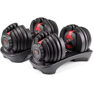 Adjustable Cast Iron and Rubber Dumbbell Set with Non-Slip Grip, 40kg Capacity