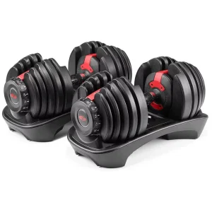 Adjustable Cast Iron and Rubber Dumbbell Sets 22-110lb Anti-Slip Nylon Handle