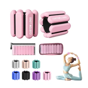 Adjustable Cast Iron and Silicone Arm, Leg, Wrist, and Ankle Weights for Women