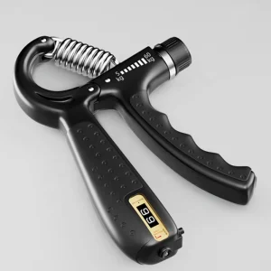 Adjustable Chrome-Plated Spring Hand Gripper with 5-60kg Resistance and Counting Function