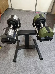 Adjustable Chromed Steel Round Dumbbell Set, 40 kg/90 lb, 1 kg Increments, Gym and Home Use, Custom Logo