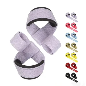 Adjustable Cotton Figure 8 Wrist Straps Non-Slip High Stretch for Powerlifting
