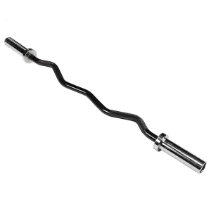 Adjustable Curl Barbell Rod with Iron Grips for Home Gym Fitness