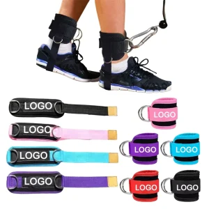 Adjustable D-Ring Ankle Straps for Gym Cable Machines
