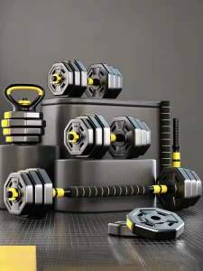Adjustable Dumbbell Barbell Kettlebell Set Plastic 10kg-100kg for Home Weight Training