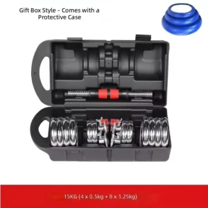 Adjustable Dumbbell Barbell Set with Wrist Guards Hand Grips Electroplated Solid Iron Weight Plates