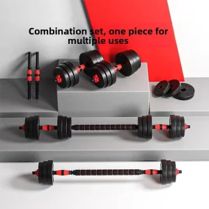 Adjustable Dumbbell, Barbell and Kettlebell Combo Set, 20 kg/50 kg, Concrete, Non-Slip Rubber Coating