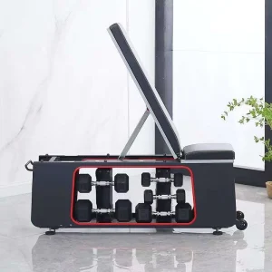 Adjustable Dumbbell Bench with Storage, Foldable Steel PU Leather Home Gym Equipment