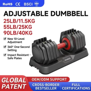Adjustable Dumbbell Set, 10-Gear Adjustment, Arm Strength Training, Home Fitness