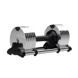 Adjustable Dumbbell Set 24kg Cast Iron 4kg Increments Non-Slip Chrome Plated for Home Use