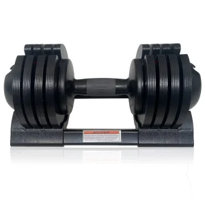 Adjustable Dumbbell Set 25kg Cast Iron and Rubber Black Fitness Gym Equipment