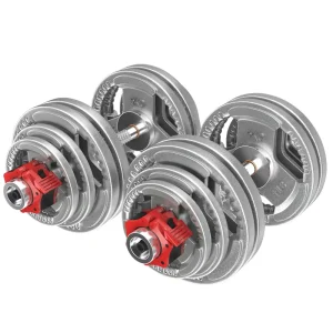 Adjustable Dumbbell and Barbell Set, 50kg/100lb, Cast Iron, 25mm Aperture, for Home Fitness