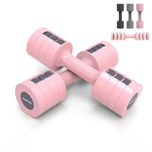 Adjustable Dumbbells 1s Quick Lock 5kg Pair Small Dumbbells for Women Men Home Gym Fitness Training Equipment