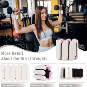 Adjustable Eco-Friendly Waterproof Silicone Wrist and Ankle Weights for Strength Training and Yoga