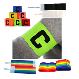 Adjustable Elastic Nylon and Polyester Rainbow Soccer Captain Armband
