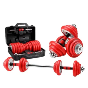 Adjustable Electroplated Solid Cast Iron Dumbbell Set, Removable Bar, Men’s Home Fitness