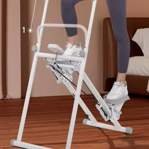 Adjustable Folding Stepper Climber Fitness Machine with Steel and Plastic Construction, 120 kg Capacity and Large Pedal