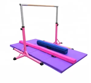 Adjustable Gymnastic Bar Beam and Mat Training Set
