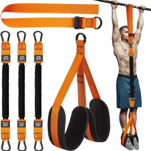 Adjustable Heavy Duty Latex Pull Rope Resistance Bands Set 75 Lbs Capacity for Home Fitness