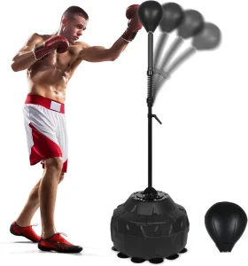 Adjustable Height Freestanding Speed Punching Ball Water and Sand Filled Boxing Training Ball