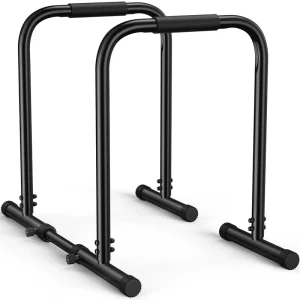 Adjustable-Height Steel Dip Bars, Portable Foldable Parallel Bars, Anti-Slip