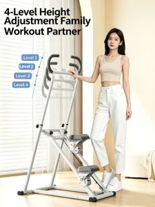 Adjustable Intensity Foldable Stair Climbing Exercise Machine Lightweight Quiet Household Stepper for Home Gym