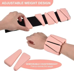 Adjustable Iron Bar Ankle and Wrist Weights with Silicone Covers
