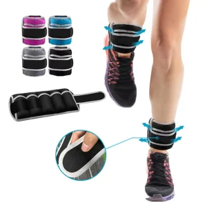 Adjustable Iron and Nylon Ankle and Wrist Weight Strap Sets 2-5 Lbs Lace-Up Closure