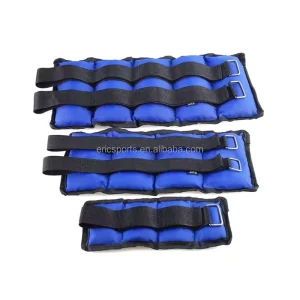 Adjustable Iron and Sand-Filled Ankle Wrist Arm and Leg Weights with Adhesive Straps for Martial Arts and Boxing