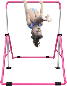 Adjustable Kids Gymnastics Horizontal Bar for Ages 3-7