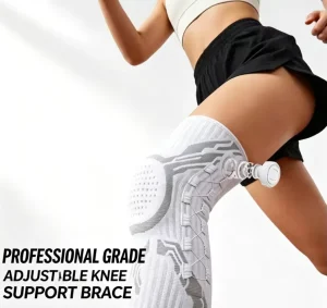 Adjustable Knob Knee Brace Silicone Spring Support Strap Compression Knee Pad for Basketball, Running and Fitness