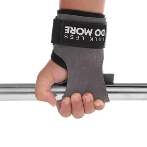 Adjustable Leather Weightlifting Grips Wrist Wraps Non-Slip Hooks and Straps for Deadlifts