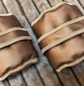 Adjustable Leather Wrist and Ankle Weights with Iron Material for Gym Use