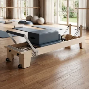 Adjustable Maple Wood Pilates Reformer Commercial Grade Custom Color CE ISO