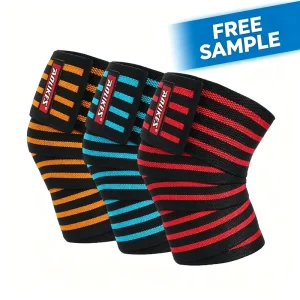 Adjustable Neoprene Knee Wraps, 180*8cm, Elastic Bandage, Unisex, Weightlifting