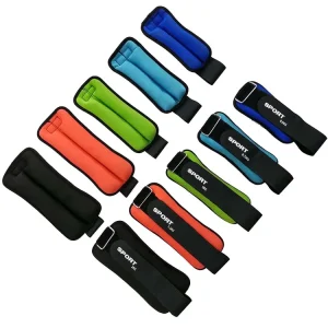 Adjustable Neoprene Wrist and Ankle Weights, 1 lb, 2 lb and 4 lb, for Training and Running
