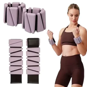 Adjustable Neoprene Wrist and Ankle Weights, 1 lb Pair, Hook-and-Loop, for Yoga, Pilates, Dance and Barre