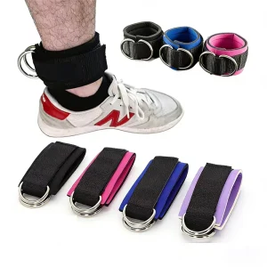 Adjustable Nylon Ankle Straps, Double Ring, Non-Slip Fitness Foot Strap