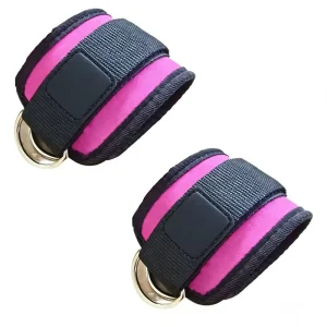 Adjustable Nylon Ankle Straps for Cable Machines with Hook and Loop Closure