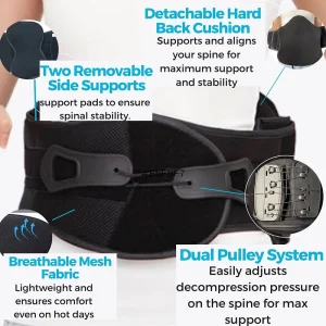 Adjustable Nylon Lumbar Waist Support Belt for Gym and Fitness