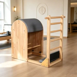 Adjustable Oak Wood Pilates Ladder Barrel for Studio or Home Use