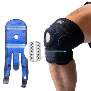 Adjustable Open-Patella Hinged Neoprene Knee Brace, Breathable Soft Stabilizer