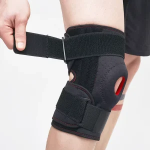 Adjustable Open Patella Stabilizer Breathable Neoprene Knee Brace Support Sleeve Hook Loop Closure for Meniscus Tear Protection