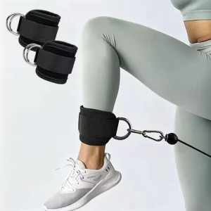 Adjustable Padded Ankle Strap Resistance Band Support Belt for Weightlifting, Leg Exercises, and Fitness